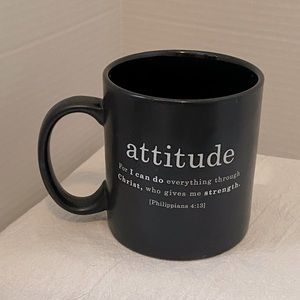 Christian verse black and white mug 14 oz Philippians 4:13
